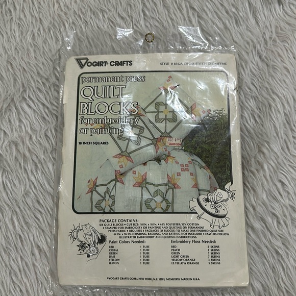 Permanent press quilt blocks embroidery cross stitch geometric kit - Picture 1 of 5